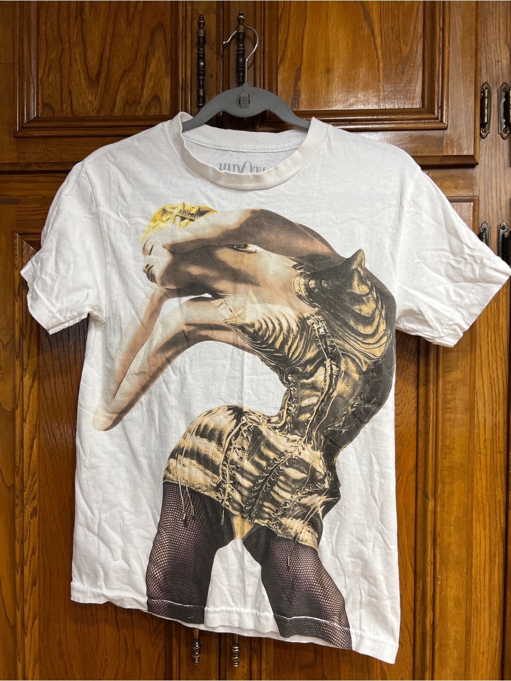 Madonna Tour Women’s  T-Shirt with Fashion Illustration. Size S